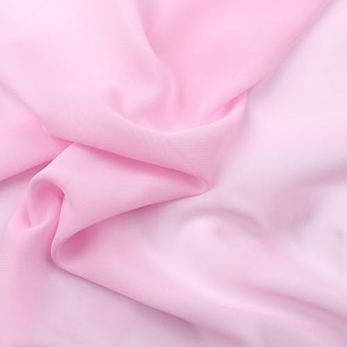 500cm×150cm Chiffon Stoff Hochzeitsstoffe Tischdeckenstoffe Bekleidungsstoffe Dekostoff Kostümstoff Stoffe zum Nähen Meterware Dekorieren für DIY Basteln Kleidungsdekoration,Hell-Pink von Wambere