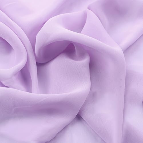 500cm×150cm Chiffon Stoff Hochzeitsstoffe Tischdeckenstoffe Bekleidungsstoffe Dekostoff Kostümstoff Stoffe zum Nähen Meterware Dekorieren für DIY Basteln Kleidungsdekoration,Helles Lila von Wambere