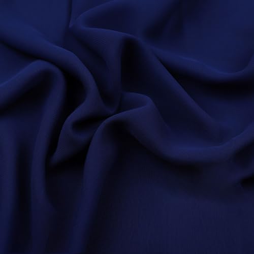 500cm×150cm Chiffon Stoff Hochzeitsstoffe Tischdeckenstoffe Bekleidungsstoffe Dekostoff Kostümstoff Stoffe zum Nähen Meterware Dekorieren für DIY Basteln Kleidungsdekoration,Navy blau von Wambere