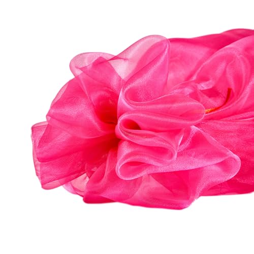 5m x 150cm Organza Stoffe zum Nähen Meterware Organzastoff Dekostoff Bekleidungsstoffe für DIY Kunsthandwerk Basteln Vorhänge Tischdecken Hochzeit Party Kleidungsdekoration,Rosenrot von Wambere