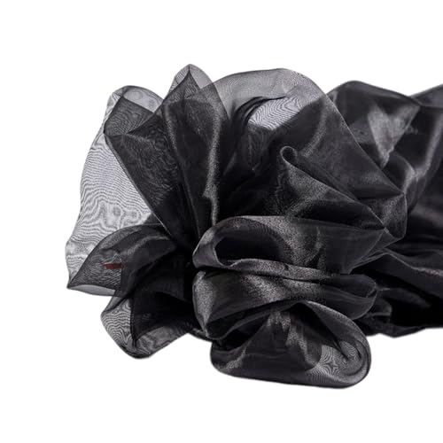 5m x 150cm Organza Stoffe zum Nähen Meterware Organzastoff Dekostoff Bekleidungsstoffe für DIY Kunsthandwerk Basteln Vorhänge Tischdecken Hochzeit Party Kleidungsdekoration,Schwarz von Wambere