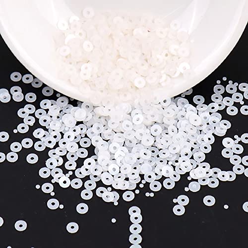 6000 Stück Pailetten kit paietten Pailletten basteln Lose Pailletten Cup Schillernde Spangles für DIY Kunsthandwerk Herstellung Nähen Aufkleben Auffädeln Glänzende Dekorative Hochzeit 3 mm,Weiss von Wambere