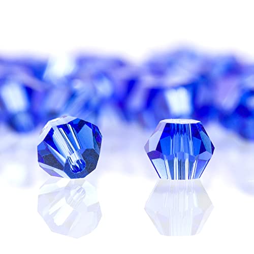 720 Stück 4mm Kristall Glas Perlen Facettierte Glasperle Kügelchen Bunte Glasperlen Runde Kunstperlen Mehrfarbig Sortierte Perlen Gemischt Bastelperlen für Handwerk Armband Schmuck,Blau von Wambere