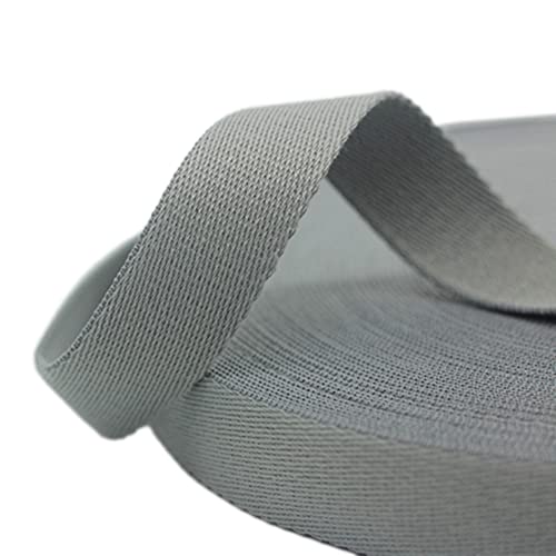 Baumwoll Schrägband Nahtband,32mmx5Yard,Einfassband Köperband Baumwollband Textilband Fischgrätenband Köperband Wimpelband Twillband Webbing Band für Schneidern DIY-Nähen Basteln,Grau von Wambere