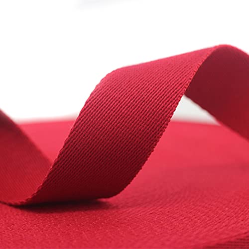 Baumwoll Schrägband Nahtband,38mmx5Yard,Einfassband Köperband Baumwollband Textilband Fischgrätenband Köperband Wimpelband Twillband Webbing Band für Schneidern DIY-Nähen Basteln,Rot von Wambere