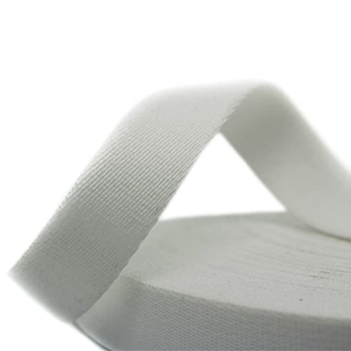 Baumwoll Schrägband Nahtband,50mmx5Yard,Einfassband Köperband Baumwollband Textilband Fischgrätenband Köperband Wimpelband Twillband Webbing Band für Schneidern DIY-Nähen Basteln,Weiss von Wambere