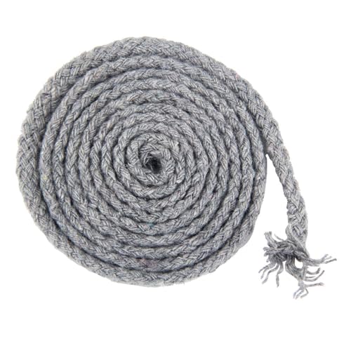 Baumwollgarn Makramee,5mm x 10m Premium Baumwolle Makramee Garn Baumwollkordel Natur 5mm Baumwollseil Bunte Baumwoll-für Basteln Stricken Boho Deko Wandbehang Dekoration,Hellgrau von Wambere