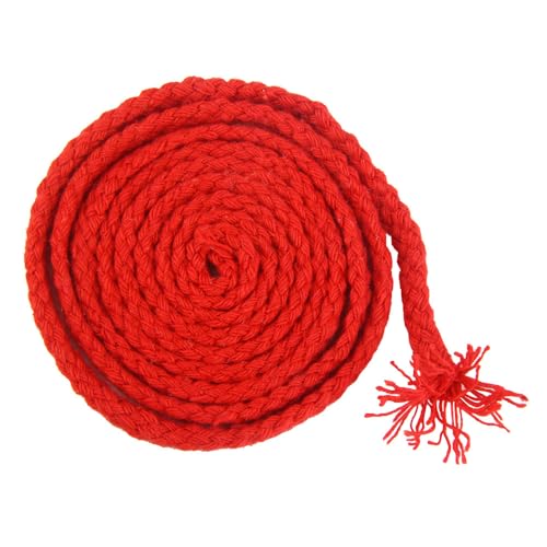 Baumwollgarn Makramee,5mm x 10m Premium Baumwolle Makramee Garn Baumwollkordel Natur 5mm Baumwollseil Bunte Baumwoll-für Basteln Stricken Boho Deko Wandbehang Dekoration,Rot von Wambere