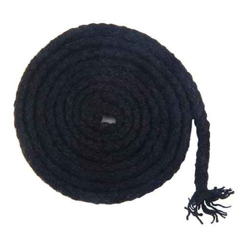 Baumwollgarn Makramee,5mm x 10m Premium Baumwolle Makramee Garn Baumwollkordel Natur 5mm Baumwollseil Bunte Baumwoll-für Basteln Stricken Boho Deko Wandbehang Dekoration,Schwarz von Wambere