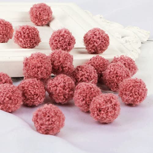 Bunte Pompons zum Basteln Bunte Filzkugeln Pompons Bälle Basteln Pompon Mini Pom Pom Bommeln Bälle für Schmuck DIY Heimdekorationen und Erwachsene,DIY Kreative Handwerk,Dunkelrosa 15mm50Stück von Wambere