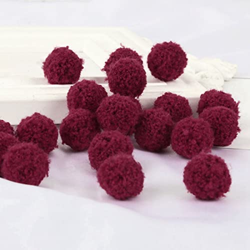 Bunte Pompons zum Basteln Bunte Filzkugeln Pompons Bälle Basteln Pompon Mini Pom Pom Bommeln Bälle für Schmuck DIY Heimdekorationen und Erwachsene,DIY Kreative Handwerk,Dunkelrot 15mm50Stück von Wambere