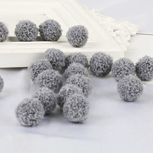 Bunte Pompons zum Basteln Bunte Filzkugeln Pompons Bälle Basteln Pompon Mini Pom Pom Bommeln Bälle für Schmuck DIY Heimdekorationen und Erwachsene,DIY Kreative Handwerk,Grau 15mm50Stück von Wambere