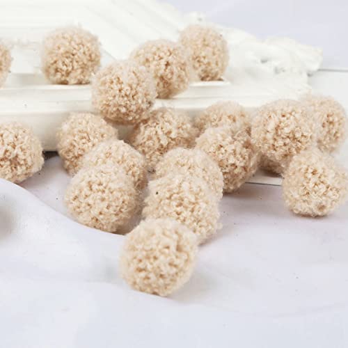 Bunte Pompons zum Basteln Bunte Filzkugeln Pompons Bälle Basteln Pompon Mini Pom Pom Bommeln Bälle für Schmuck DIY Heimdekorationen und Erwachsene,DIY Kreative Handwerk,Beige 15mm100Stück von Wambere