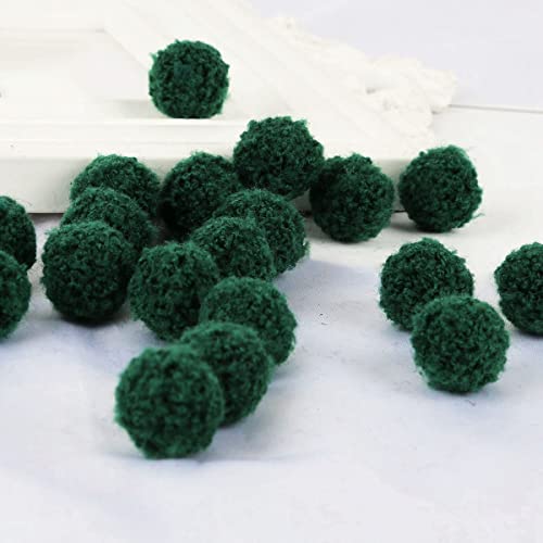 Bunte Pompons zum Basteln Bunte Filzkugeln Pompons Bälle Basteln Pompon Mini Pom Pom Bommeln Bälle für Schmuck DIY Heimdekorationen und Erwachsene,DIY Kreative Handwerk,Dunkelgrün 15mm50Stück von Wambere