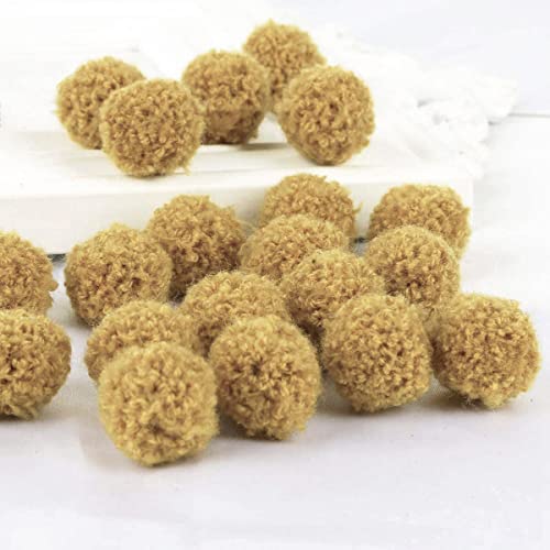 Bunte Pompons zum Basteln Bunte Filzkugeln Pompons Bälle Basteln Pompon Mini Pom Pom Bommeln Bälle für Schmuck DIY Heimdekorationen und Erwachsene,DIY Kreative Handwerk,Gelb 15mm100Stück von Wambere