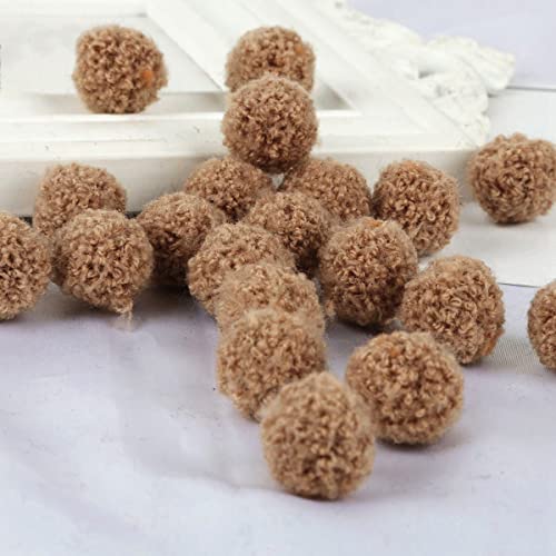 Bunte Pompons zum Basteln Bunte Filzkugeln Pompons Bälle Basteln Pompon Mini Pom Pom Bommeln Bälle für Schmuck DIY Heimdekorationen und Erwachsene,DIY Kreative Handwerk,Hellbraun 20mm40Stück von Wambere