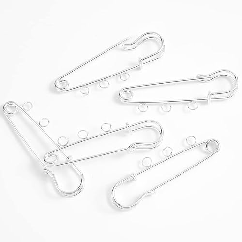 Comforty 10 Stück Sicherheitsnadeln,Sicherheitsnadeln Hemd Clips für Damen,Damen Brosche Pins Pullover Schal Clips,50mm Rostfreier Stahl Heavy Duty Sicherheitsnadel,für Handarbeiten,Silber50mm von Wambere