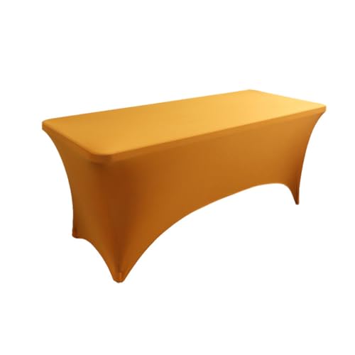 Elastische Tischdecke,Quadratische Tischtuch,Elastisch Biertischhussen Strechhussen Stretch Stehtisch Hussen für Restaurant Hochzeit Party Geburtstag Bankett Dekoration,Gold,244x75x75cm von Wambere