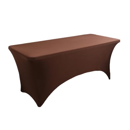 Elastische Tischdecke,Quadratische Tischtuch,Elastisch Biertischhussen Strechhussen Stretch Stehtisch Hussen für Restaurant Hochzeit Party Geburtstag Bankett Dekoration,Kaffee,122x65x75cm von Wambere