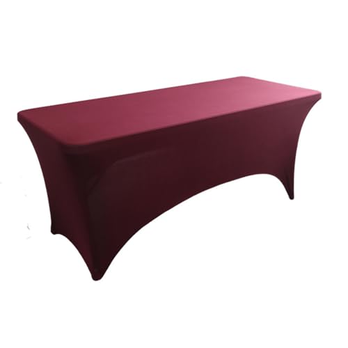 Elastische Tischdecke,Quadratische Tischtuch,Elastisch Biertischhussen Strechhussen Stretch Stehtisch Hussen für Restaurant Hochzeit Party Geburtstag Bankett Dekoration,Kastanienrot,122x65x75cm von Wambere