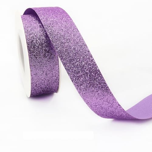 Glitzerband Schleifenband Geschenkband Bogenband Dekoband Bastelband für DIY Handwerk Haarschmuck Geschenkverpackung Blumenverpackung Hochzeit Party Weihnachten Deko,Helles Lila,10mmx10Yards von Wambere