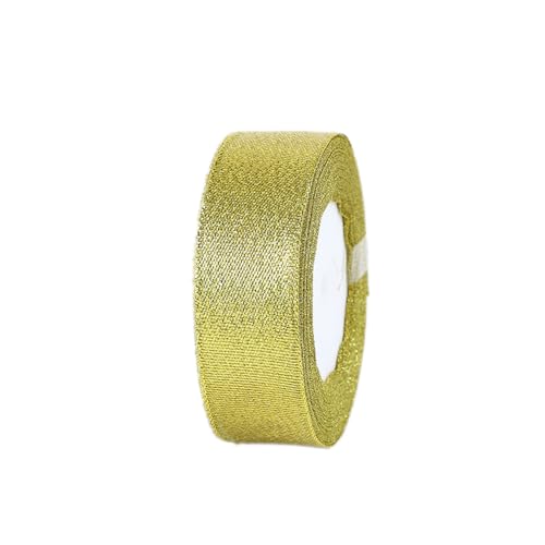 Wambere Satinband 30mm, 22 Meters Dekoration Geschenkband breit Schleifenband Taufe und Geburtstag Geschenke Zum Geschenkverpackung Geburtstag Und Hochzeitsdekoration,Gold von Wambere