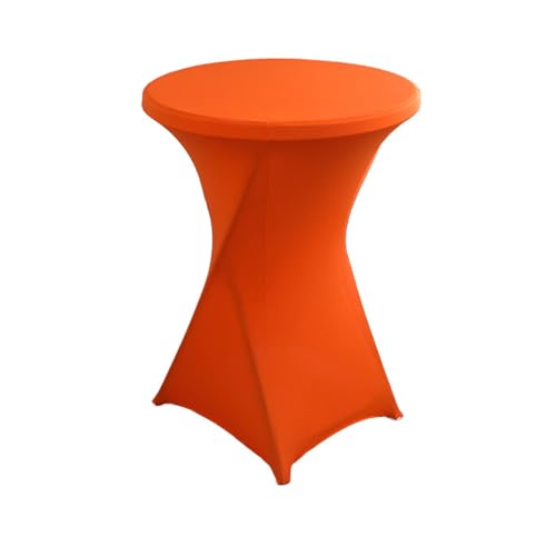 Stretch Stehtischhussen,Stretch-Tischdecke mit Fußtaschen Spandex Elastische Cocktail Tischdecken Verstärkung im Fußbereich für Hochzeit Geburtstagsfeiern Bankett Heim Dekor 60x110cm,Orange von Wambere