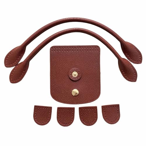 Wambere 1 Satz DIY-Taschenzubehör,PU Taschengriffe Leder Schultergurte,PU Leder Boden Tasche,Taschenboden zum Häkeln Taschenboden,Handtasche Taschen,Kunstleder Boden Tasche,Kaffee von Wambere