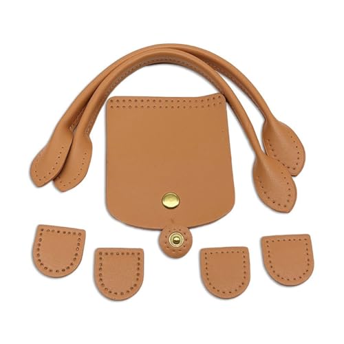 Wambere 1 Satz DIY-Taschenzubehör,PU Taschengriffe Leder Schultergurte,PU Leder Boden Tasche,Taschenboden zum Häkeln Taschenboden,Handtasche Taschen,Kunstleder Boden Tasche,Khaki von Wambere