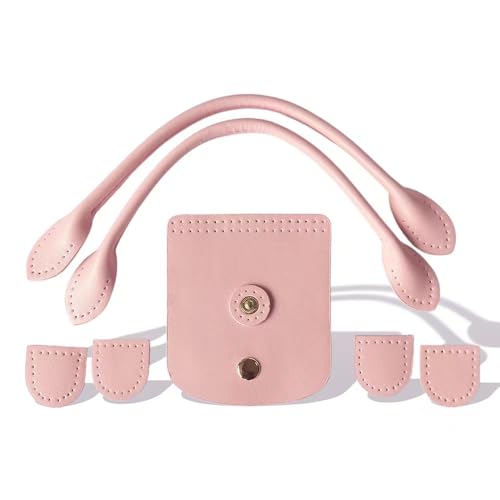 Wambere 1 Satz DIY-Taschenzubehör,PU Taschengriffe Leder Schultergurte,PU Leder Boden Tasche,Taschenboden zum Häkeln Taschenboden,Handtasche Taschen,Kunstleder Boden Tasche,Rosa von Wambere