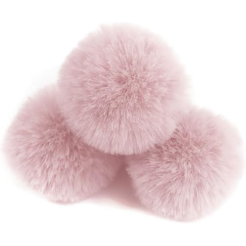 Wambere 10 Stück 6cm Pompons zum Basteln,Pompon Kunstfell Bommel Plüschbälle mit Elastischer Schlaufe,für DIY Kunsthandwerk Haarschmuck Hochzeiten Geburtstage Weihnachten Dekorationen,Hellrosa A von Wambere