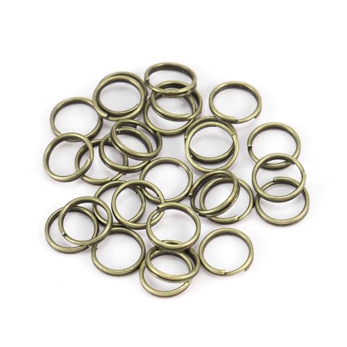 Wambere 100 Stück 14mm Schlüsselringe Schlüsselring,DIY Schlüsselanhänger Zubehör Runde Schlüsselringe kleine Metallringe,Verbindungsstücke für Schmuck Schlüssel Halsketten Armbänder,Bronze von Wambere