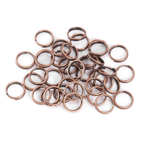 Wambere 100 Stück 14mm Schlüsselringe Schlüsselring,DIY Schlüsselanhänger Zubehör Runde Schlüsselringe kleine Metallringe,Verbindungsstücke für Schmuck Schlüssel Halsketten Armbänder,Rot von Wambere