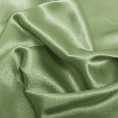 Wambere 100 cm x 150 cm Glanz Satin Stoff Dekostoff Kostümstoff Gardinenstoff Vorhangstoff Hochzeitsstoff Satinstoffe zum Nähen Dekorieren Kleid Rock Abendkleid Hintergrunddekoration,Grün von Wambere