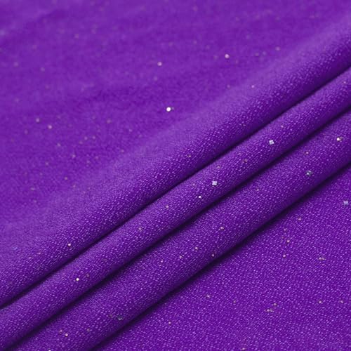 Wambere 100cm x 150cm Tüll Stoff Meterware Glitzer Pailletten Tüllstoff Tüll Dekostoff Tulle Fabric Bastel Tüll für Nähen DIY Kunsthandwerk Kleidung Hochzeit Party Hintergrund Dekorieren,Dunkellila von Wambere