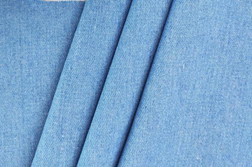 Wambere 100cmx150cm Nicht Dehnbarer Gewaschener Denim Baumwolle Denim Jeansstoff Meterware Bastelstoffe Dekostoffe Baumwollstoff für DIY Nähen Kunsthandwerk Tasche Kleidungsdekoration,Hellblau von Wambere