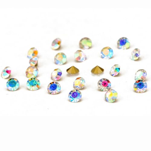 Wambere 1440 Stück Glas Strasssteine Bunte Strasssteine Glitzersteine Nagelkunst Strasssteine Rhinestones Lose Strass Für DIY Kunsthandwerk Nagelkunstzubehör Schmuckherstellung,Bunt,SS12（3mm） von Wambere