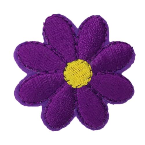 Wambere 20 Stück Blumen Applikationen Patches Zum Aufbügeln Blume Flicken Zum Aufbügeln Gestickte Bügelflicken Aufnäher Zum Aufbügeln Patches für DIY Kunsthandwerk Kleidungsdekoration,Lila von Wambere