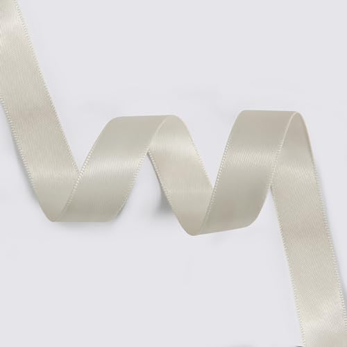 Wambere 20 Yards x 0.9cm Satinband Geschenkband Schleifenband Band Bogenband Stoffband Dekoband für Nähen DIY Kunsthandwerk Brautblumenstrauß Geschenkverpackungen Hochzeitsdekoration,Beige von Wambere