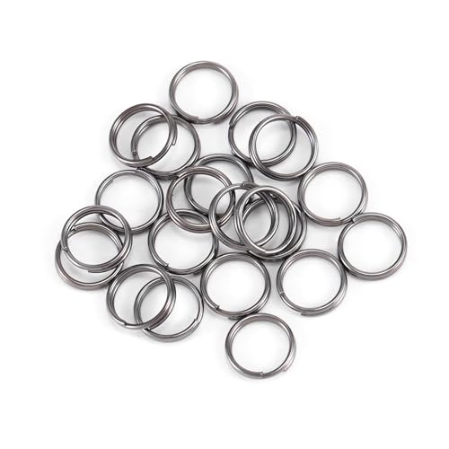 Wambere 200 Stück 10mm Schlüsselringe Schlüsselring,DIY Schlüsselanhänger Zubehör Runde Schlüsselringe kleine Metallringe,Verbindungsstücke für Schmuck Schlüssel Halsketten Armbänder,Schwarz von Wambere