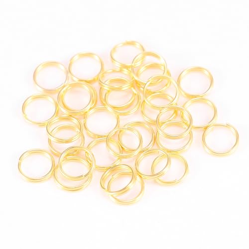 Wambere 200 Stück 12mm Schlüsselringe Schlüsselring,DIY Schlüsselanhänger Zubehör Runde Schlüsselringe kleine Metallringe,Verbindungsstücke für Schmuck Schlüssel Halsketten Armbänder,Gold von Wambere