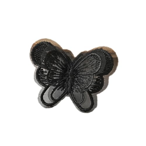 Wambere 30 Stücke Stickerei Nähen Schmetterlings-Patch,Spitze Blumen Aufnähe Brautnähen Lace Appliques Spitzenapplikationen Patches für Strumpfbände Dekorieren von Kleider,Schwarz von Wambere