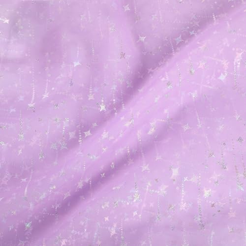 3Yard Tüllstoff,150cm Breit Tüllstoff Meterware Tischläufer mit Glitzern aus Tüllstoff Tüll Spitze Stoff Netzstoff Glitzer Garn Tüll für DIY Handgemachte Hochzeitskleid Fotografie,Light Purple von Wambere