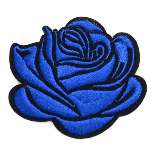 Wambere 50 Stück 7.4 x 6.4 cm Patches zum Aufbügeln,Rose Bestickte Aufnäher,Flicken zum Aufbügeln,Patches zum Aufbügeln Blume,Bügel Patche,für T-Shirt,Jeans,Reparieren Sie das Loch,Dunkles Bule von Wambere