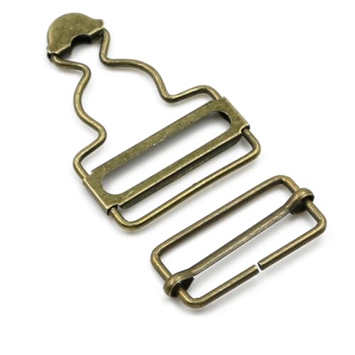 Wambere 6 Stück Latzhosenschnallen Metall Trägerschnallen Mit Rechteckige Schiebe Schnalle Ersatzschnalle Metall-Clip-Verschlüsse für DIY BastelnJumpsuits,Eisen-Bronze,Innendurchmesser 2,6 cm von Wambere