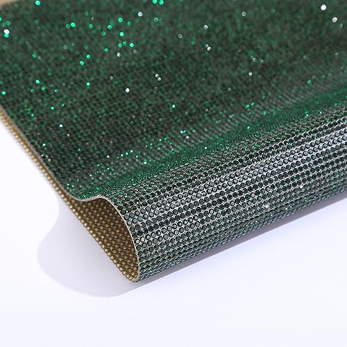 Wambere Bling Strasssteine Glitzer Kristall Strass Aufkleber,Runde Schmuckstein Edelstein Glitzersteine Aufkleber,Für DIY Autodekoration Gepäckdekoration Geschenkdekoration,Dunkelgrün,SS6（12×20cm） von Wambere