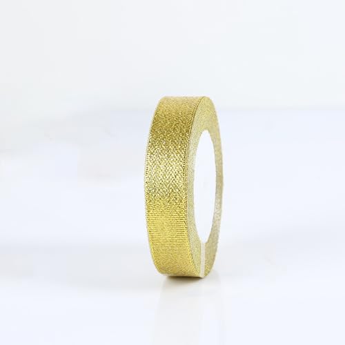 Wambere Satinband 20mm, 22 Meters Dekoration Geschenkband breit Schleifenband Taufe und Geburtstag Geschenke Zum Geschenkverpackung Geburtstag Und Hochzeitsdekoration,Gold von Wambere