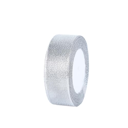 Wambere Satinband 30mm, 22 Meters Dekoration Geschenkband breit Schleifenband Taufe und Geburtstag Geschenke Zum Geschenkverpackung Geburtstag Und Hochzeitsdekoration,Silber von Wambere