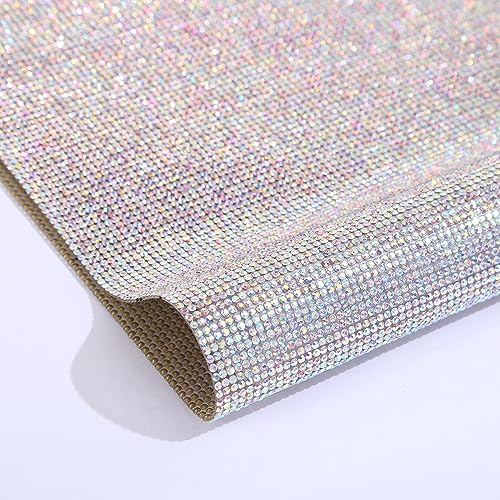 Wambere Selbstklebende Kristall Strass Aufkleber Strasssteine Edelstein Glitzersteine Runde Schmuckstein Selbstklebend Aufkleber Für DIY Autodekoration Geschenkdekoration,Mehrfarbig,SS6（24×20cm） von Wambere