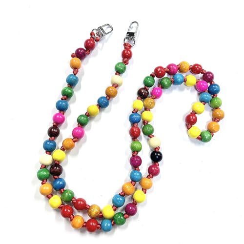 Wambere Universal Holzperlen Handykette SchlüsselbandKette Schlüsselkette Holz Perlen Handyband Handy Lanyard Anhänger Handy Schmuck Handyanhänger Taschenkette Beutelkette für Damen Mädchen,Bunt von Wambere